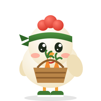 The hen holding a harvest basket